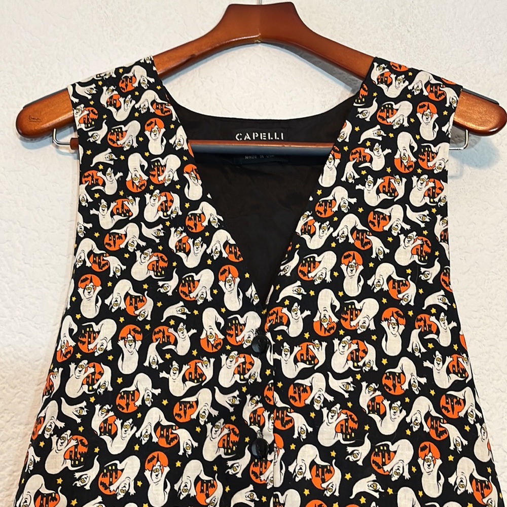 Vintage Capelli Halloween Ghosts Vest - Picture 2 of 9